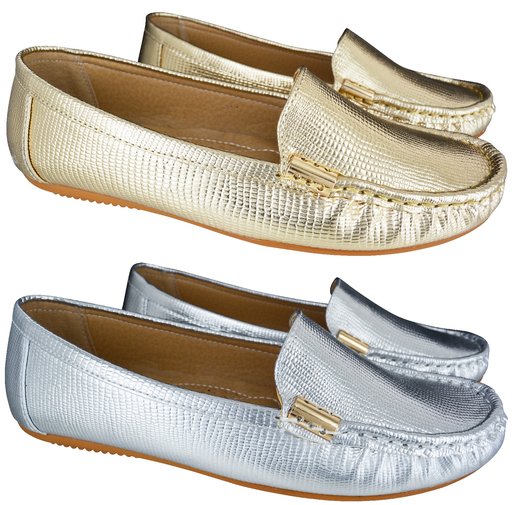 gold and silver flats